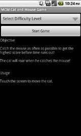 MCM Cat and Mouse Game - Start Screen